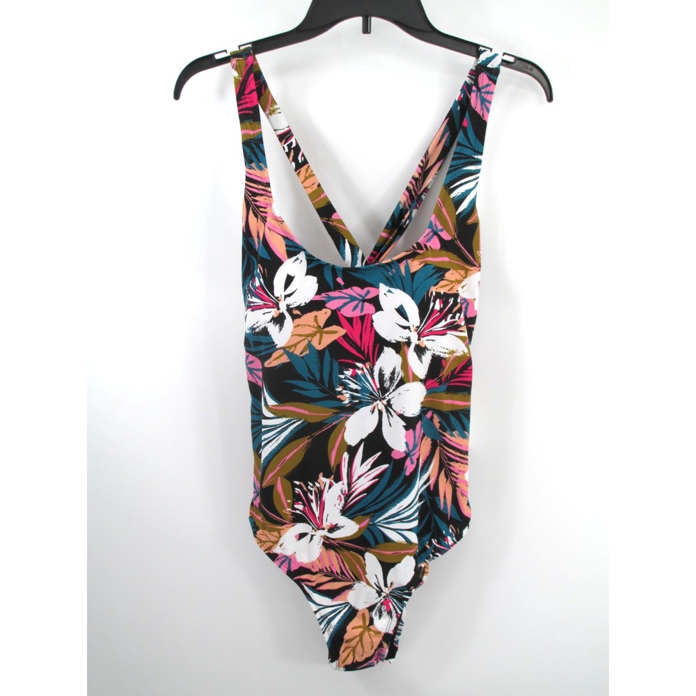 NWT KONA SOL One piece Swimsuit Women Large Multicolor Floral Tropical Med Cover